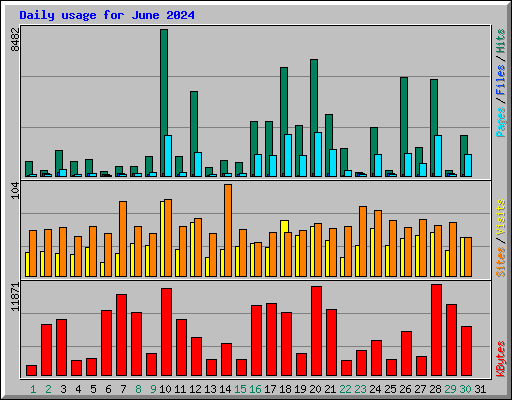 Daily usage for June 2024