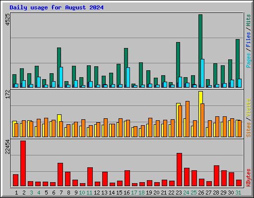 Daily usage for August 2024