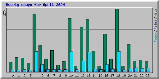 Hourly usage for April 2024